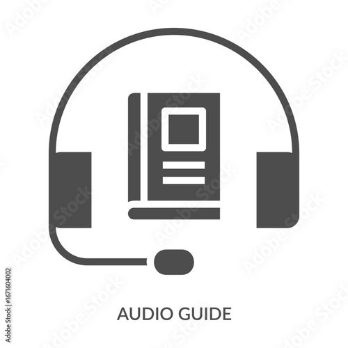 Audio Guide Icon Line Style. Design Vector Illustration