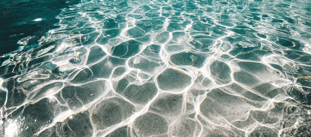 Obraz premium Sunlight dances underwater creating mesmerizing patterns