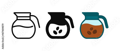 Three coffee pots: minimalist, silhouette, and colorful designs for caffeine lovers
