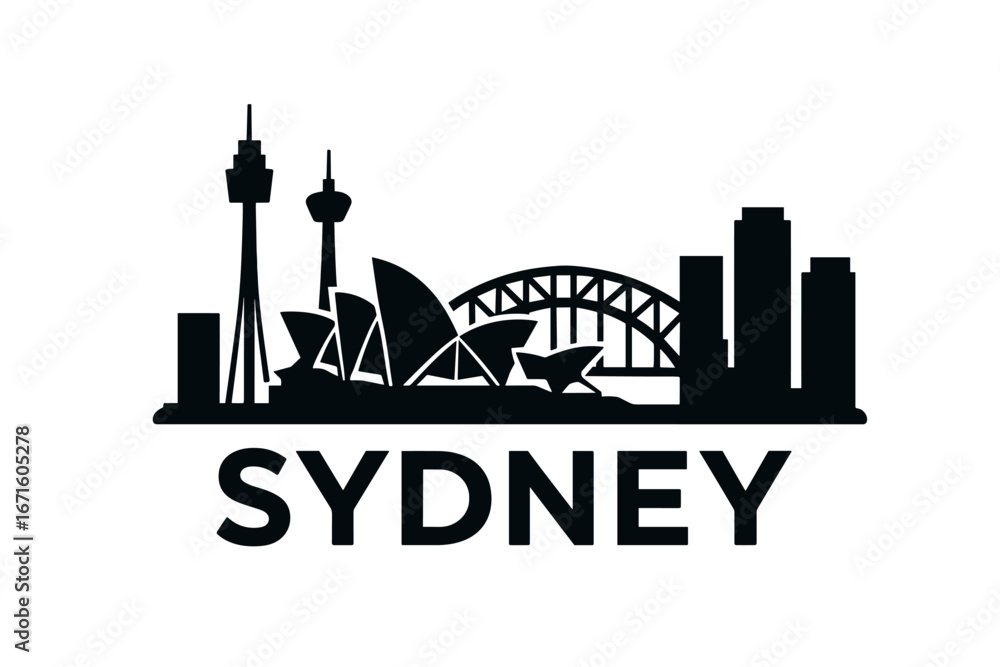 Fototapeta premium City skyline with iconic buildings and landmarks in Sydney