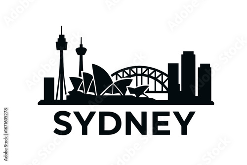City skyline with iconic buildings and landmarks in Sydney