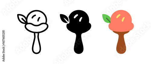 Ice cream scoop silhouettes in bold and colorful designs
