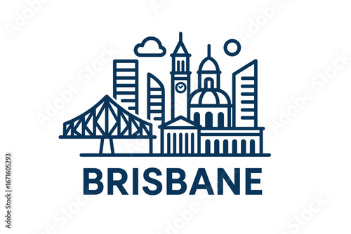 City skyline with iconic buildings and landmarks in Brisbane
