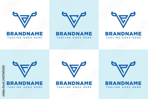 Letters VA VC VE VF VG VP Bull Triangle Logo, symbolizing strength, ambition, and stability