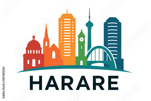 City skyline with iconic buildings and landmarks in Harare