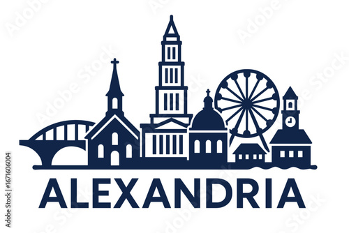 City skyline with iconic buildings and landmarks in Alexandria