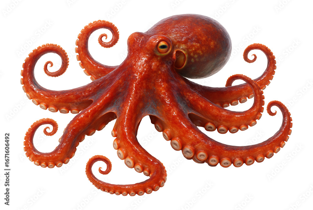 Obraz premium Octopus with eight arms and bulbous head