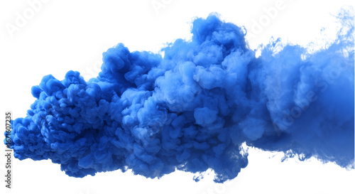 vivid blue smoke cloud isolated expanding intricately over on transparent background. PNG, cutout. inspiring creativity and mystery.