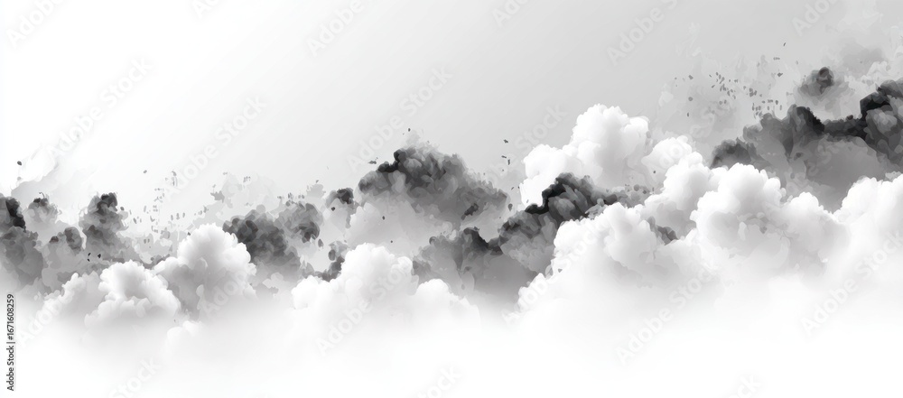 Obraz premium Ethereal clouds in grayscale
