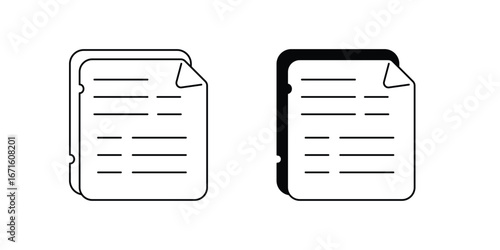 Document set icon with white background vector stock illustration