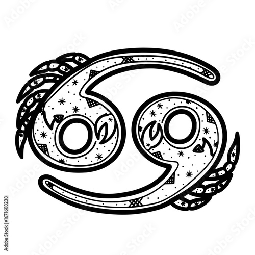 Vector Zodiac Cancer Sign Symbol Illustration