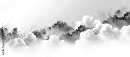 Wallpaper Mural Ethereal clouds in grayscale Torontodigital.ca