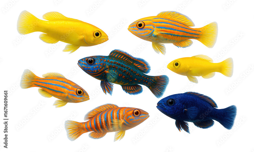 Fototapeta premium Gobies with small body and vibrant colors