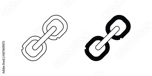 Link set icon with white background vector stock illustration