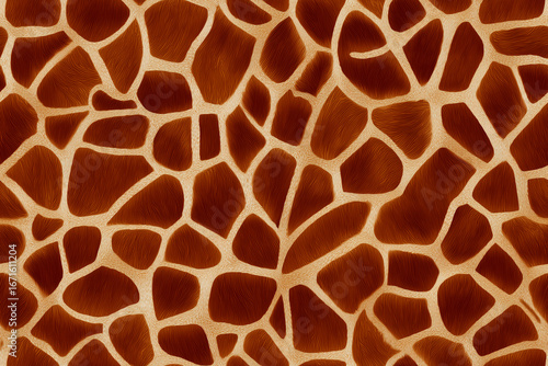 Giraffe skin texture with natural brown pattern