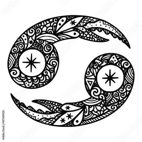 Vector Zodiac Cancer Sign Symbol Illustration