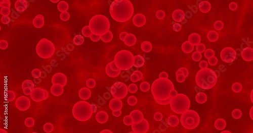 Animation inside blood vena red microscope