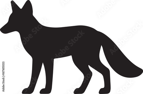 fox vector illustration standing isolated on white background
