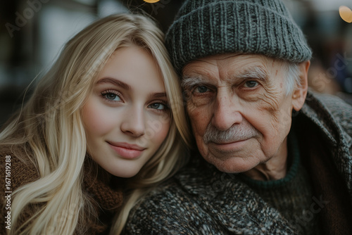 Young woman in her twenties having a relatinoship with and older gentleman 
