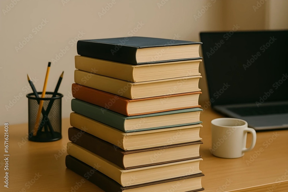 Fototapeta premium books and laptop