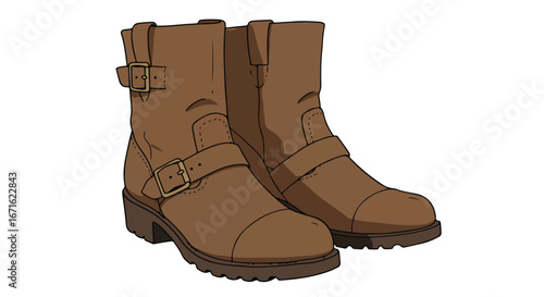Boots standing still on white ground