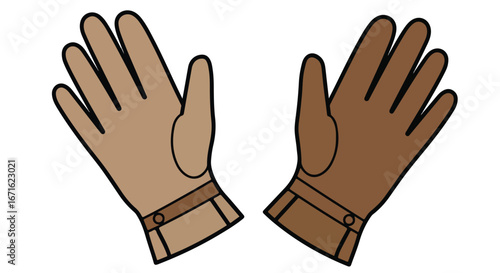 Gloves Protecting Hands, Isolated on White Background, Handwear