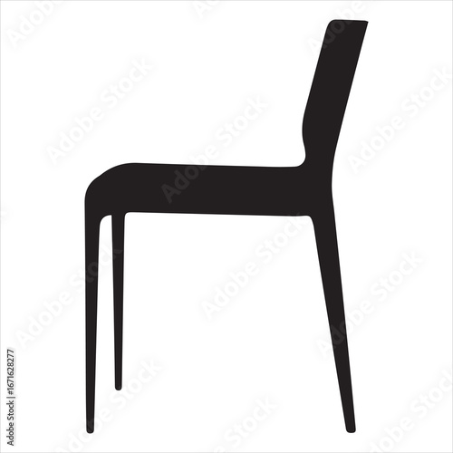 Minimalist Modern Chair Silhouette Icon Black Vector Design