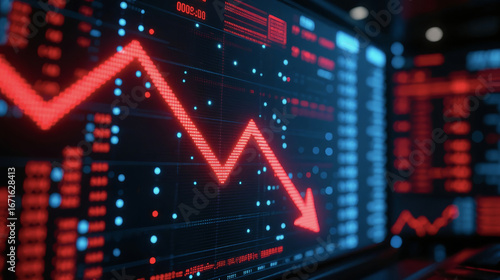 Wallpaper Mural Stock Market Plunge Data Display Screen Financial Crisis Bear Market Background Torontodigital.ca
