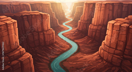 A Majestic Canyon Where Water Carves Through Earth's Majesty