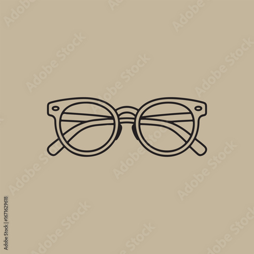 Stylish round eyeglasses silhouette simple outline design minimalist optical accessory