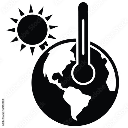 global warming vector icon