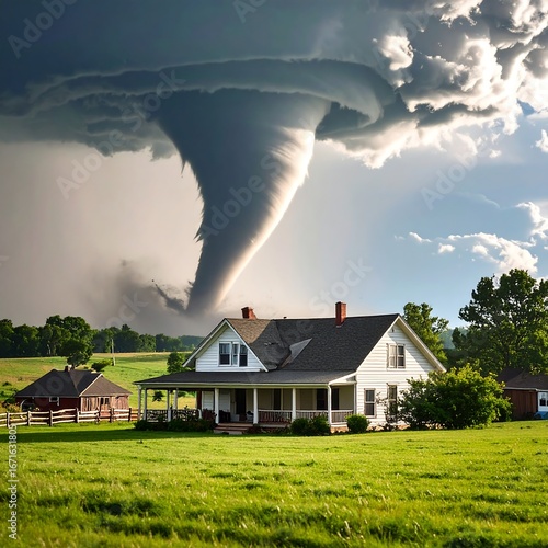 Tornado Approaching Rural House, Plains (1)