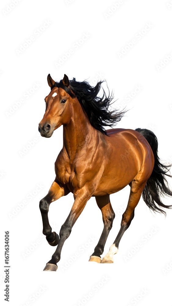 Obraz premium Chestnut horse in motion