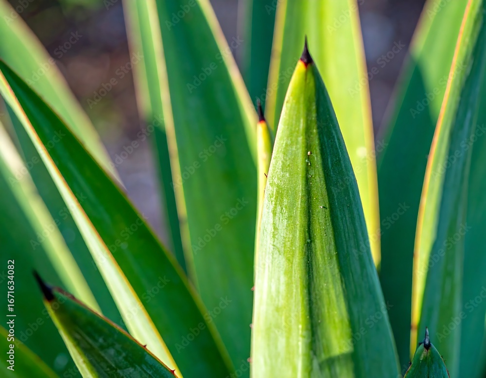 Fototapeta premium Sunlit Succulent Leaves, Close-up, Outdoors
