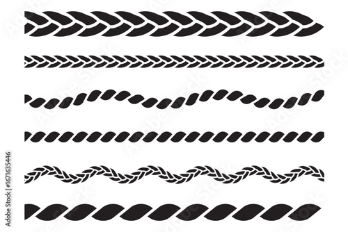 rope brush pattern. Thread pattern seamless . rope vector illustration on white background .