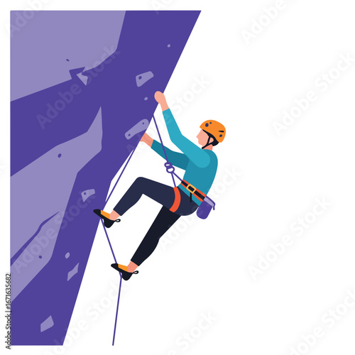 Person Rock Climbing on a Wall
