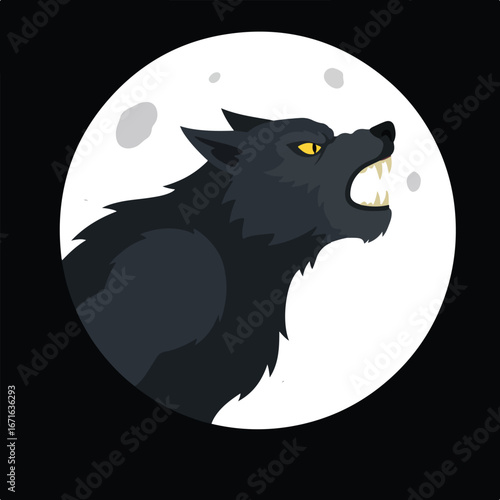 Werewolf Howling Under the Moon