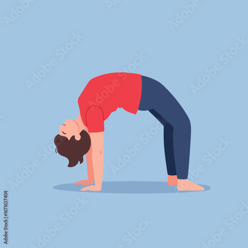 Person Doing Wheel Pose on Yoga Mat