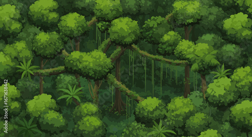 Lush Canopy A Verdant Forest Seen From Above