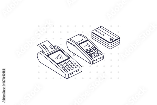 Business finance icon set with credit card payment method