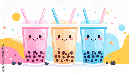 Kawaii Bubble Tea Trio