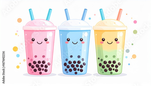 Kawaii Bubble Tea Trio
