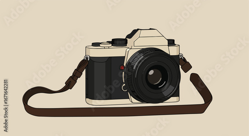 Vintage Camera Resting on Surface - Photography Equipment in Studio Setting