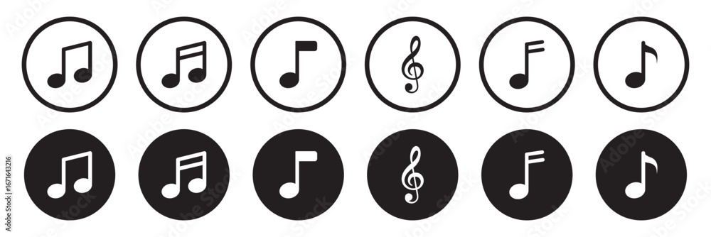 Musical note music symbol . Music notes, song, melody or tune flat icons for musical apps and website, Music Notes and Symbols Set . eps 10 Musical note music symbol . Music notes, song, melody or tune flat icons for musical apps and website, Music Notes and Symbols Set . eps 10
