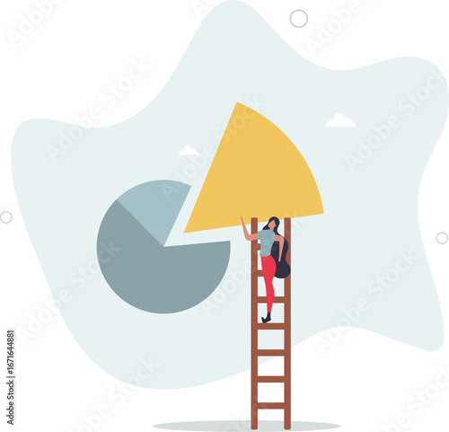 Investment asset allocation and rebalance concept,flat vector illustration.life and employment of people.