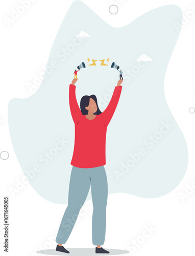 Employee voice, listen to colleague opinion or idea, choose to believe in truth, fact or liar team member concept.life and employment of people.