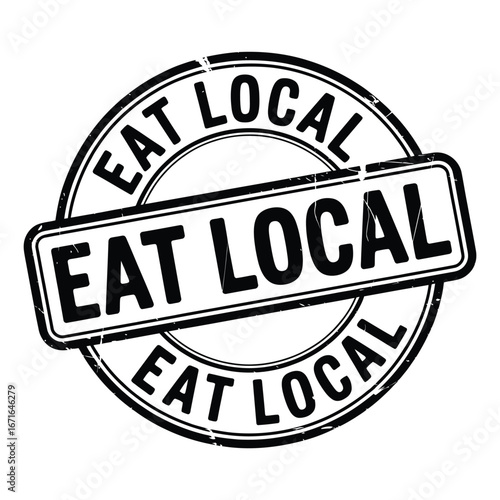 Eat local stamp graphic promoting local businesses