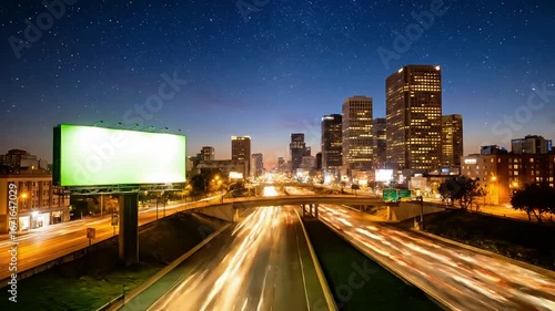 Highway Green Screen Billboard Timelapse