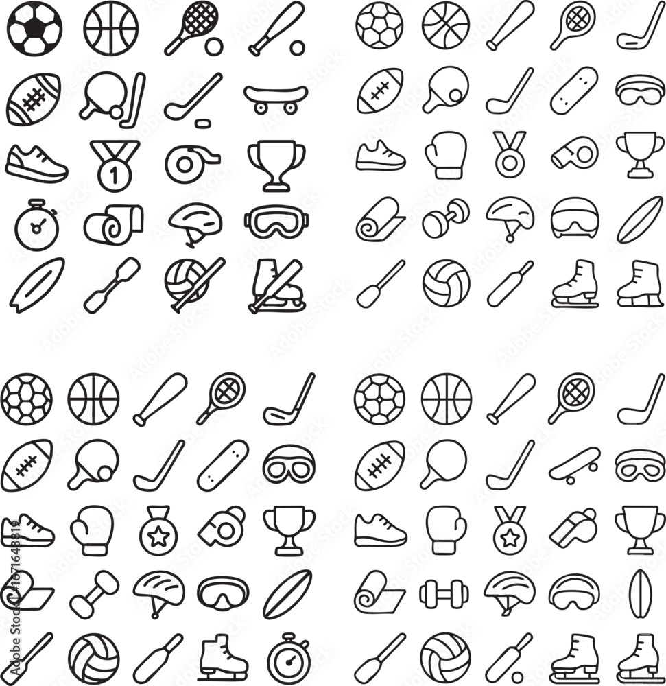 Naklejka premium Variety of Sport and Fitness Icons 3.