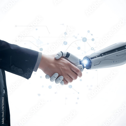 Human and AI Collaboration – Futuristic Business Concept
